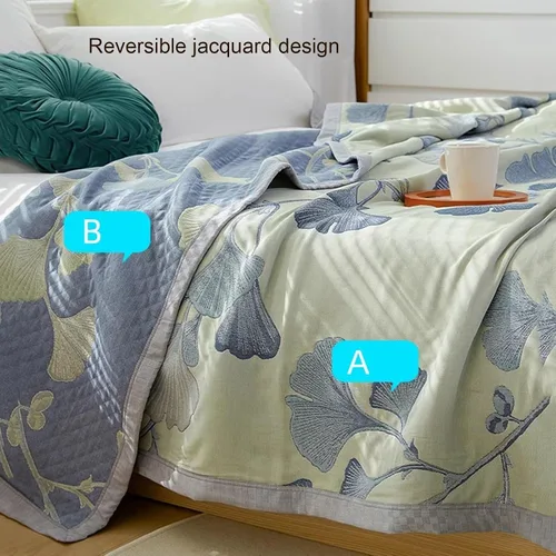 Miniatura 5 de Ginkgo Biloba - Juego de cama de algodón transpirable para todas las estaciones (B, 79 pulgadas de ancho x 90 pulgadas de largo)
