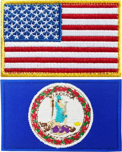 Miniatura 45 de stidsds Paquete de 2 parches de bandera estadounidense de Chicago de Estados Unidos, parches bordados, banderas de Estados Unidos, parche táctico