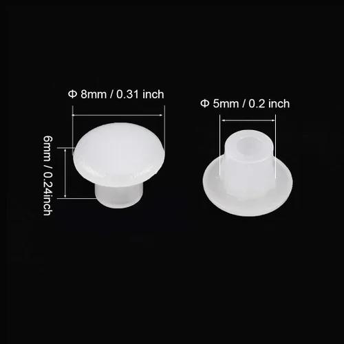 Miniatura 3 de uxcell Tapones de orificio para estante, 0.197 in de diámetro, cubierta de tubo blanco transparente para gabinete de uñas, soporte de botón
