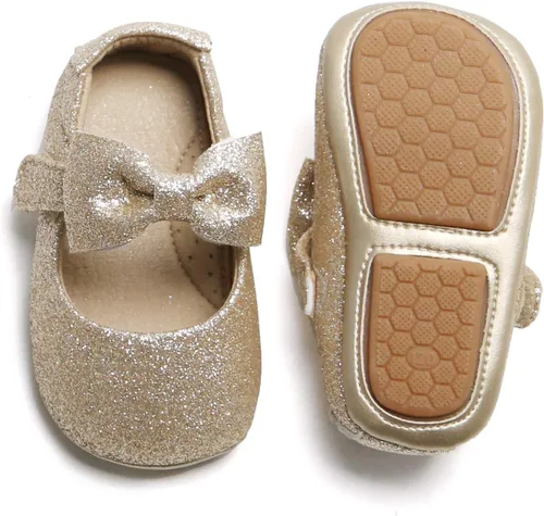 Felix & Flora Zapatos de bebé de suela suave, zapatos de caminar para bebé, mocasines de goma para ballet