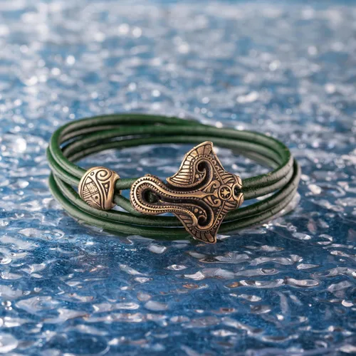 Miniatura 4 de Pulsera maorí con pulsera de océano de manta rayo con peces de patín para hombres y mujeres, él, joyería tribal náutica polinesia