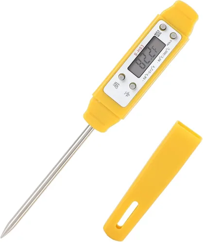 Miniatura 8 de Akozon Termómetro digital para alimentos Pluma de calibración automática Termómetro electrónico de bolsillo de alta precisión Amarillo para el hogar