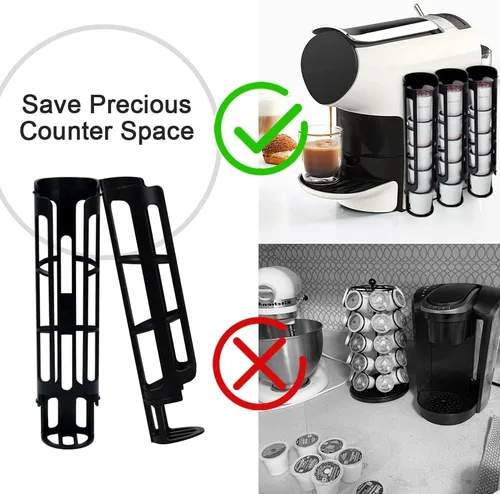 Miniatura 5 de Soporte para cápsulas de café K-Cup para Keurig, organizador de almacenamiento de montaje lateral, perfecto para mostradores pequeños