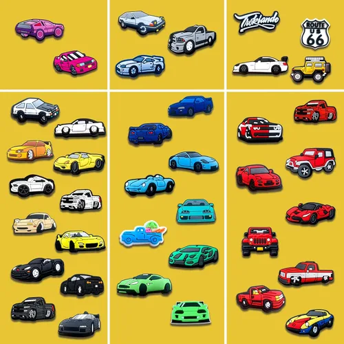 Miniatura 3 de pocpockets 25, 40 dijes de zapatos de carreras para zapatos, pulseras, pulseras, dijes de PVC para decoración de niños y hombres, regalos de fiesta