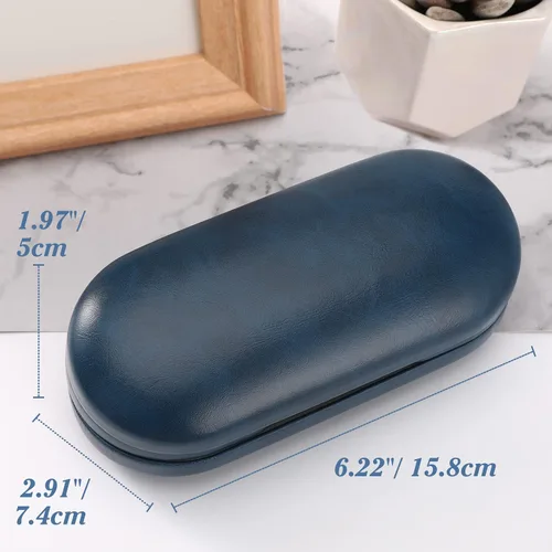 Miniatura 6 de MoKo Estuche Doble para Gafas, Estuche para Lentes de Contacto con Pinzas Removedoras con Espejo, 2 en 1 de Doble Cara Portátil, Caja Soporte Azul