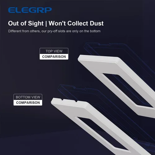 Miniatura 3 de ELEGRP Placas decorativas de pared de 3 segmentos sin tornillos, cubierta de placa frontal termoplástica irrompible para interruptor de toma