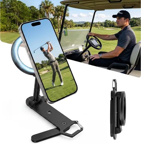 Miniatura 11 de Soporte magnético de aleación para carrito de golf: soporte de teléfono para carrito de golf con rotación de 360°, regalos únicos de golf
