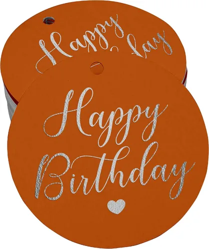 Miniatura 27 de Etiqueta de papel para colgar con texto en inglés «Happy Birthday» (50 unidades)