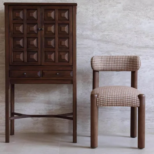 Miniatura 3 de Silla de cocina tapizada de lino, sillas de comedor retro con patas de madera, silla de asientos acolchados para comedor, dormitorio, sala de estar
