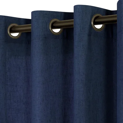 Miniatura 17 de KOUFALL Cortinas de lino azul piedra para dormitorio, 2 paneles de cortinas semitransparentes azul empolvado con ojales de bronce para sala