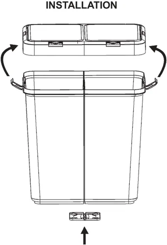 Miniatura 8 de Mabel Home Cesta de plástico para la ropa sucia con tapa, 2 secciones, cesta grande para la ropa sucia – Papelera extra (1,6 galones) inc.