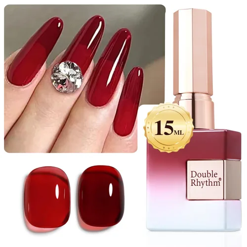 Miniatura 48 de Double Rhythm 15ml de esmalte de uñas en gel, color puro, mismo color, misma botella, esmalte de uñas de remoción para arte de manicura en salón