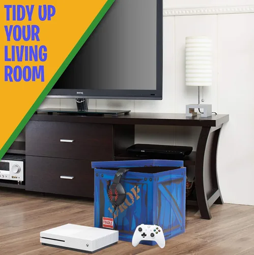 Miniatura 2 de CAMP LINER Caja para ocultar el botín – Gran caja de cartón de 14”x14”x14” Divertido cubo de decoración para fiestas y almacenamiento, montaje