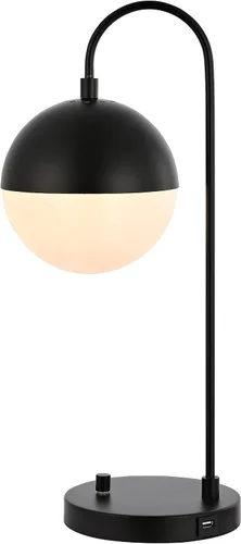 Miniatura 6 de SAFAVIEH Lighting Collection Cappi - Moderna lámpara de mesa negra de 21 pulgadas para dormitorio, sala de estar, oficina en casa, escritorio, Negro