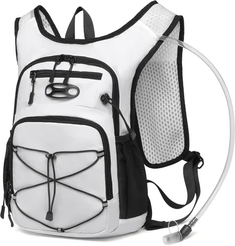 Miniatura 14 de Mochila de hidratación ligera Wotony con vejiga de agua de 2L O 3L para ciclismo, senderismo, rave - Mochila de agua para hombres y mujeres