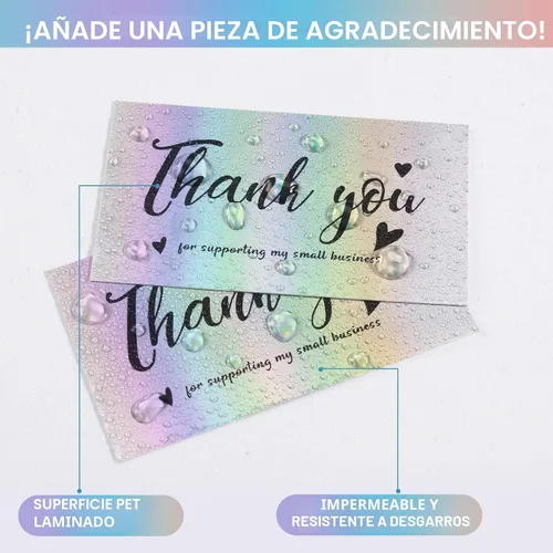 Miniatura 3 de 120 Tarjetas de Agradecimiento para Pequeñas Empresas, Mini 6 Estilos Tarjetas de Agradecimiento por Apoyar Notas de Compras Tarjetas