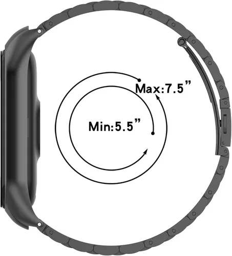 Miniatura 5 de Senter Correa de reloj de acero inoxidable Correa de repuesto para Xiaomi Mi Band 5 y Mi Band 6 Smart Watch plateado