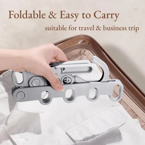 Paquete de 2 perchas plegables de viaje para ropa, percha plegable para maleta, colgador de ropa plegable sobre la puerta, perchas plegables para
