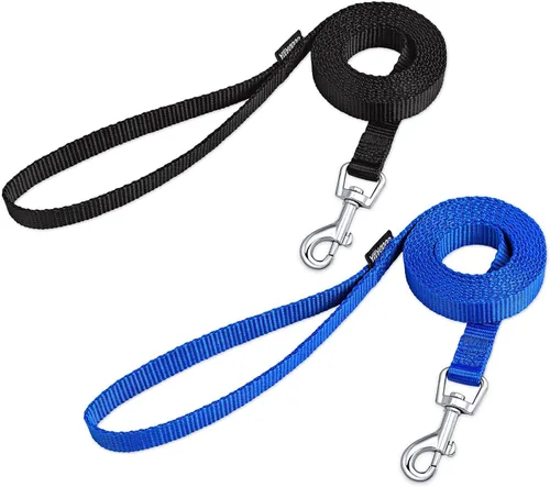 Miniatura 29 de AMAGOOD 6 pies de correas para cachorros/perros, correa de estilo tradicional resistente con gancho de cuello fácil de usar, correa para perros Negro