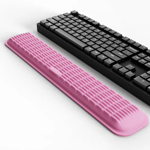 Miniatura 13 de MEKASS Reposamuñecas para teclado para teclado compacto del 60%, soporte ergonómico de espuma viscoelástica suave para muñeca con base Negro