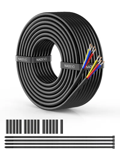 Miniatura 18 de NAOEVO Cable eléctrico de calibre 10, 2 conductores, cable de PVC trenzado de 10 AWG, bajo voltaje de 12 V/cobre estañado/cable flexible