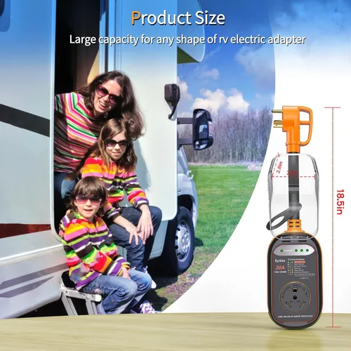 Miniatura 6 de EyGde Protector contra sobretensiones RV de 30 amperios, analizador de circuitos de 30 amperios con cubierta impermeable, protección de voltaje