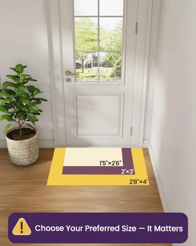 Miniatura 2 de DEXI Tapete para puerta delantera, 17 x 30 pulgadas, parte trasera de goma antideslizante, tapete de bajo perfil absorbente para la entrada