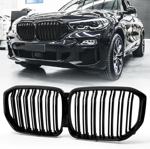 Miniatura 14 de X5 E70 - Rejilla de riñón de color negro brillante M para BMW X5 E70 X6 E71 2007-2014 (láminas dobles de color M)