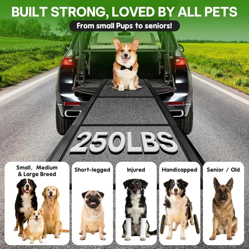 Miniatura 3 de Rampa para perros para automóvil, rampas para perros grandes, rampas plegables para perros al aire libre para escaleras, hasta 300 libras
