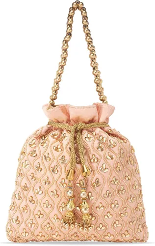 Miniatura 6 de Aheli Potli Monederos para mujer, hecho a mano, bolso de noche, elegante pulsera de moda nupcial