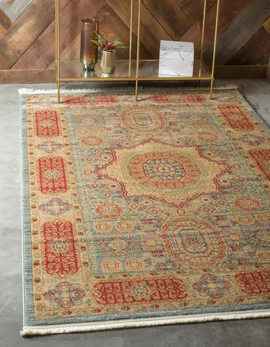 Miniatura 29 de Unique Loom Palace Collection - Alfombra bohemia tradicional, medallón, vintage (2 pies x 3 pies, rectangular, azul claro/bronceado)