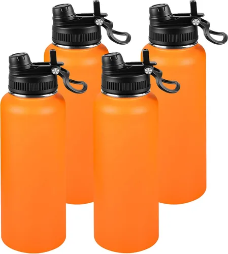 Miniatura 16 de Botella de agua aislada de 22 onzas, tapa 2 en 1 a prueba de fugas (sorbo/pajilla) + asa, botella de acero inoxidable para deportes, viajes, trabajo