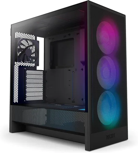 Miniatura 13 de NZXT H5 Flow Estuche compacto ATX para juegos de PC, torre media, alto flujo de aire, panel frontal perforado, panel lateral de vidrio templado