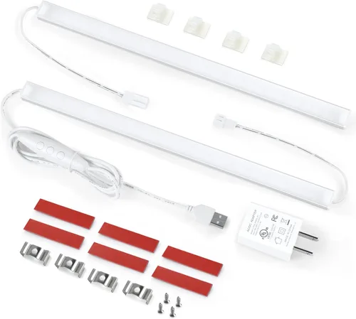 Miniatura 7 de Litever Kit de luz para debajo del gabinete con alimentación USB para encimera de cocina, banco de trabajo, estación de café, espacio de trabajo