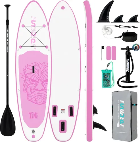 Miniatura 14 de FunWater 8'/10'/10'6"/11'6" Inflatable Stand Up Paddle Board with Premium SUP Paddleboard Accessories, Wide Stable Anti-Slip EVA Deck,Paddle Boards