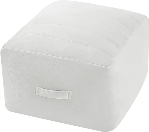 Miniatura 27 de MeMoreCool Puf Otomano Cuadrado Relleno Reposapiés, Puf de Suelo Reposapiés con Relleno de Trozos de Espuma, Otomano Relleno Suave Reposapiés