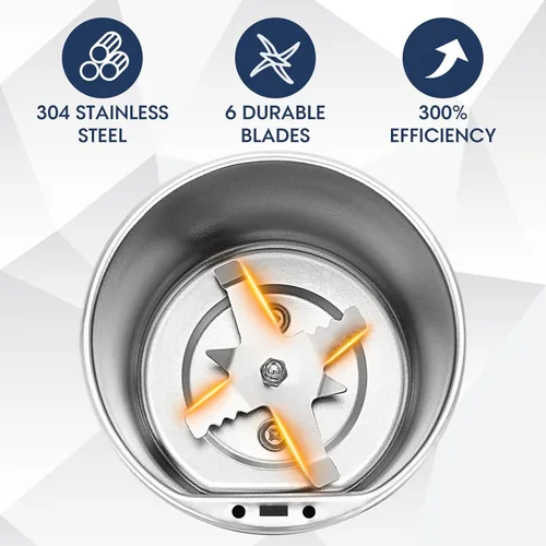 Miniatura 6 de Molinillo eléctrico de hierbas de 200 W, potente molienda rápida para especias secas, capullos florales con cepillo, fácil de poner y quitar con un