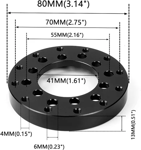 Miniatura 2 de Kit de modificación de anillo de repuesto para volante PCD de 2.756 in para Logitech G25 G27 G920 Adaptador de rueda Sparco Momo