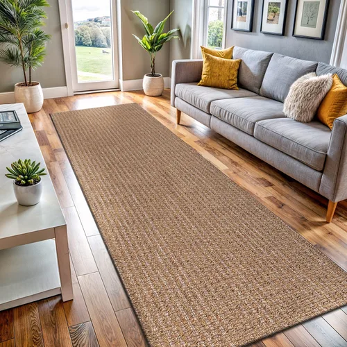 Miniatura 19 de Tapete de Puerta de Yute Fácil 2x3 Pies Interior Exterior Alfombras Naturales Alfombra de Fibra Sólida Alfombra de Área Tejida Boho Fácil de Limpiar