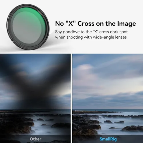 Miniatura 5 de SmallRig Filtro ND Variable Magnético de 52 mm ND2-ND32 (1-5 Paradas) Sin X Cross HD Vidrio Óptico Resistente al Agua y a los Arañazos Ajustable