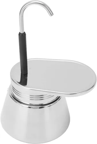 Cafetera portátil de acero inoxidable para estufa de un solo canal, cafetera de café clásico para acampar en casa 50mL