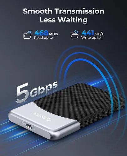 Miniatura 2 de ORICO SSD externo de 128 GB con cable USB C 2 en 1, unidad de estado sólido portátil USB 3.2 Gen 1 hasta 460 MB/s, resistencia al polvo y caídas