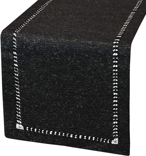 Miniatura 9 de Grelucgo Servilletas de mesa de comedor con dobladillo a mano para Halloween, hilo plateado entrelazado (negro, 4 servilletas de 18 x 18 pulgadas)