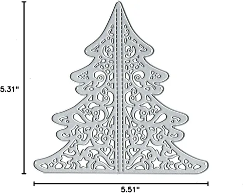 Miniatura 8 de Suds&WH Troqueles de metal para árbol de Navidad 3D, plantillas de corte de árbol de Navidad para álbumes de recortes, troqueles decorativos