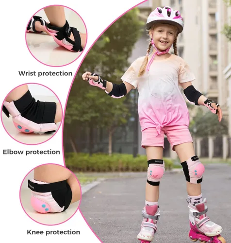 Miniatura 2 de BOSONER Rodilleras/Coderas/Muñequeras para Niños/Jóvenes de 3-15 Años, Conjunto de Equipo Protector Infantil para Patines, Ciclismo, Bicicleta BMX