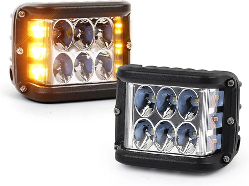 Miniatura 8 de Luces LED de Cápsula de Disparo Lateral, Luces Todo Terreno de 4 Pulgadas con Luz Estroboscópica de Emergencia Azul de Doble Lado Compatible