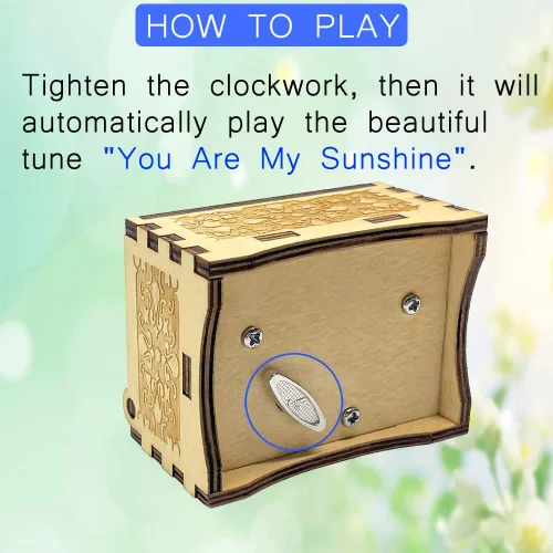 Miniatura 4 de Sooharic You are My Sunshine - Caja de música para hija, hijo, papá, mamá, única para niños, caja de música de madera con grabado vintage