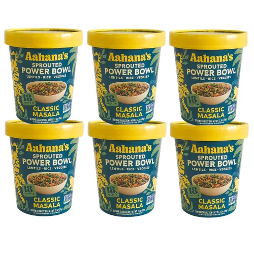 Aahana's Bombay Masala - Cuenco de arroz y lentejas Kitchari, comidas veganas, sin gluten, Kosher, a base de plantas, comidas listas para comer,