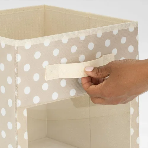 Miniatura 5 de mDesign Caja organizadora de tela para guardería/sala de juegos, organizador de armario, asa frontal/ventana para estanterías de muebles de cubo