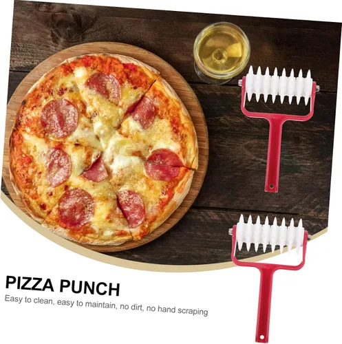 Miniatura 2 de BESTOYARD Rodillo de masa de pizza 7.87 x 4.72 x 1.96 pulgadas, dispositivo de cocina con perforador uniforme para preparación uniforme de corteza